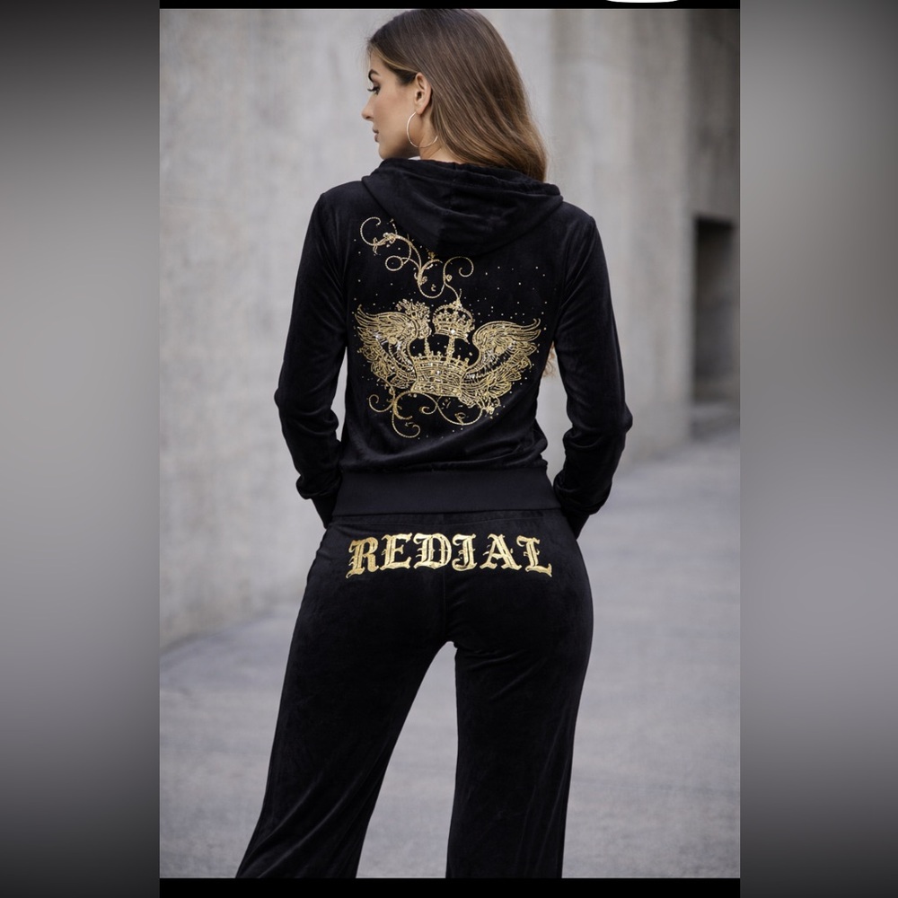 Black and Gold Women's velvet set